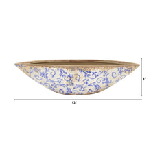 Load image into Gallery viewer, Blue Floral Print Ceramic Bowl
