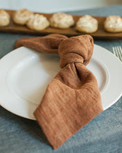 Load image into Gallery viewer, Stone Washed Linen Hemmed Napkin Sets
