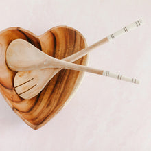 Load image into Gallery viewer, Striped Olive Wood Salad Servers Set
