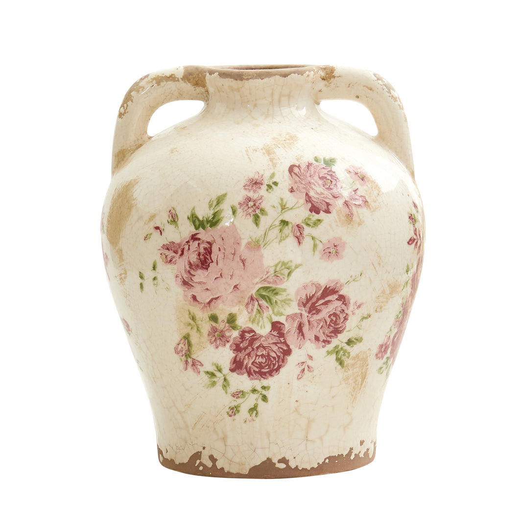 Floral Print Ceramic Vase