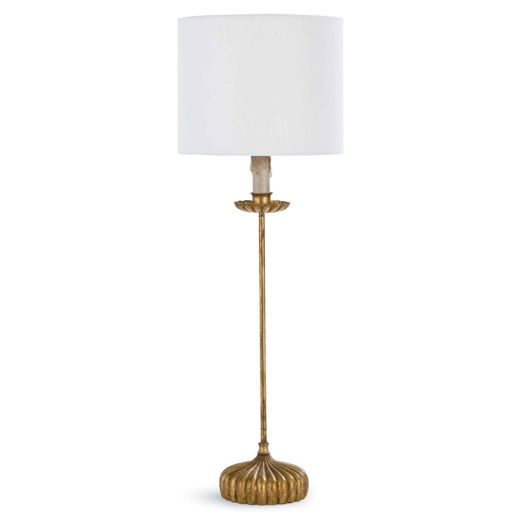 Clove Stem Buffet Table Lamp (Natural Linen Shade) by Regina Andrew