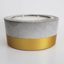 Load image into Gallery viewer, Gold Dipped Concrete Candle
