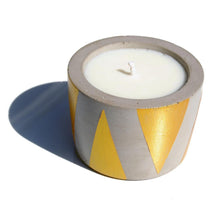 Load image into Gallery viewer, Gold Triangles Concrete Candle, 8 oz
