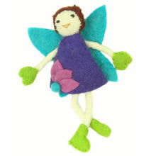 Load image into Gallery viewer, Hand Felted Tooth Fairy Pillow - Brunette with Purple Dress
