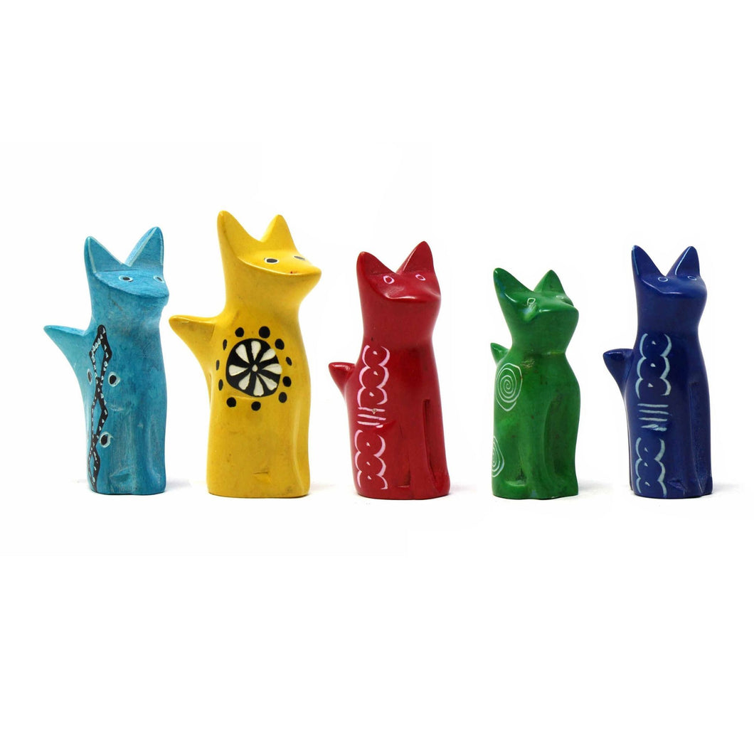 Tiny Cats, Soapstone - Assorted Pack of 5 Colors