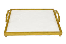 Load image into Gallery viewer, Zinovia White Quartz Stone Gilded Tray
