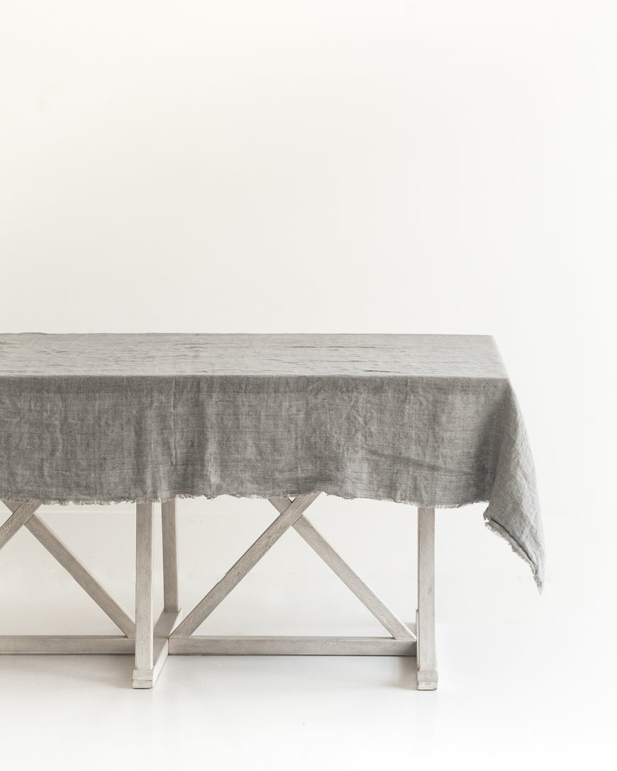 Stone Washed Linen Tablecloth,  84 x 60 in.