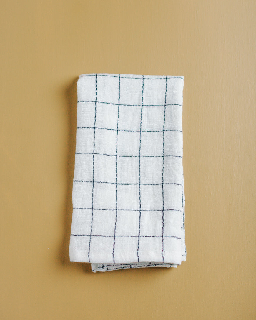 Stone Washed Windowpane Linen Napkin Sets