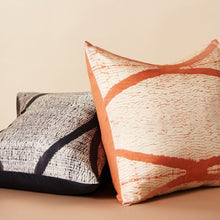 Load image into Gallery viewer, Arc Coral Silk Shibori Pillow
