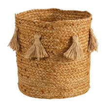 Load image into Gallery viewer, Natural with Tassels Planter/ Basket

