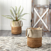 Load image into Gallery viewer, Natural and Off White Planter/ Basket
