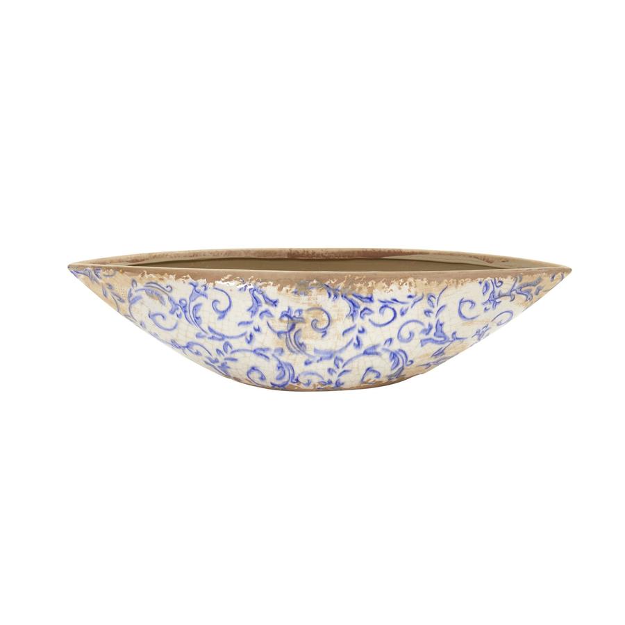 Blue Floral Print Ceramic Bowl