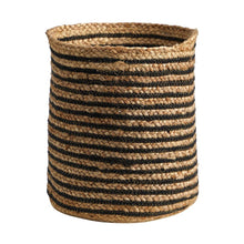 Load image into Gallery viewer, Natural and Black Stripes Planter/ Basket

