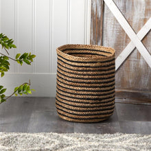 Load image into Gallery viewer, Natural and Black Stripes Planter/ Basket
