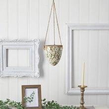 Load image into Gallery viewer, Floral Print Hanging Ceramic Planter
