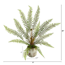 Load image into Gallery viewer, Fern Artificial Plant in Planter, 20 In
