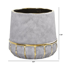 Load image into Gallery viewer, Stone Decorative Planter with Gold Accents
