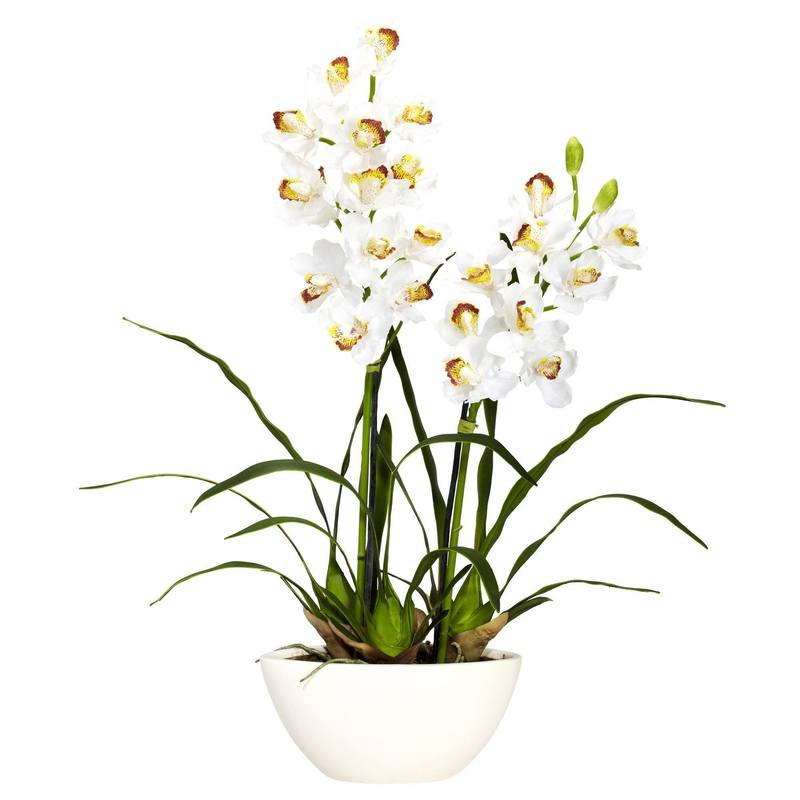 Orchid Faux Flower Arrangement, 30-In