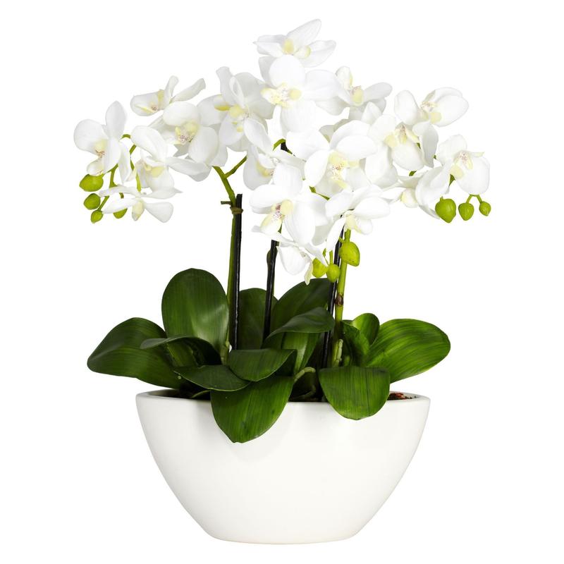 Orchid Silk Faux Whites Arrangement