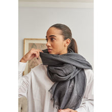 Load image into Gallery viewer, Charcoal Linen Scarf
