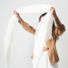 Load image into Gallery viewer, Cora White Linen Scarf
