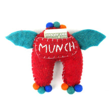 Load image into Gallery viewer, Hand Felted One-Eyed Red Tooth Monster with Wings - Global Groove
