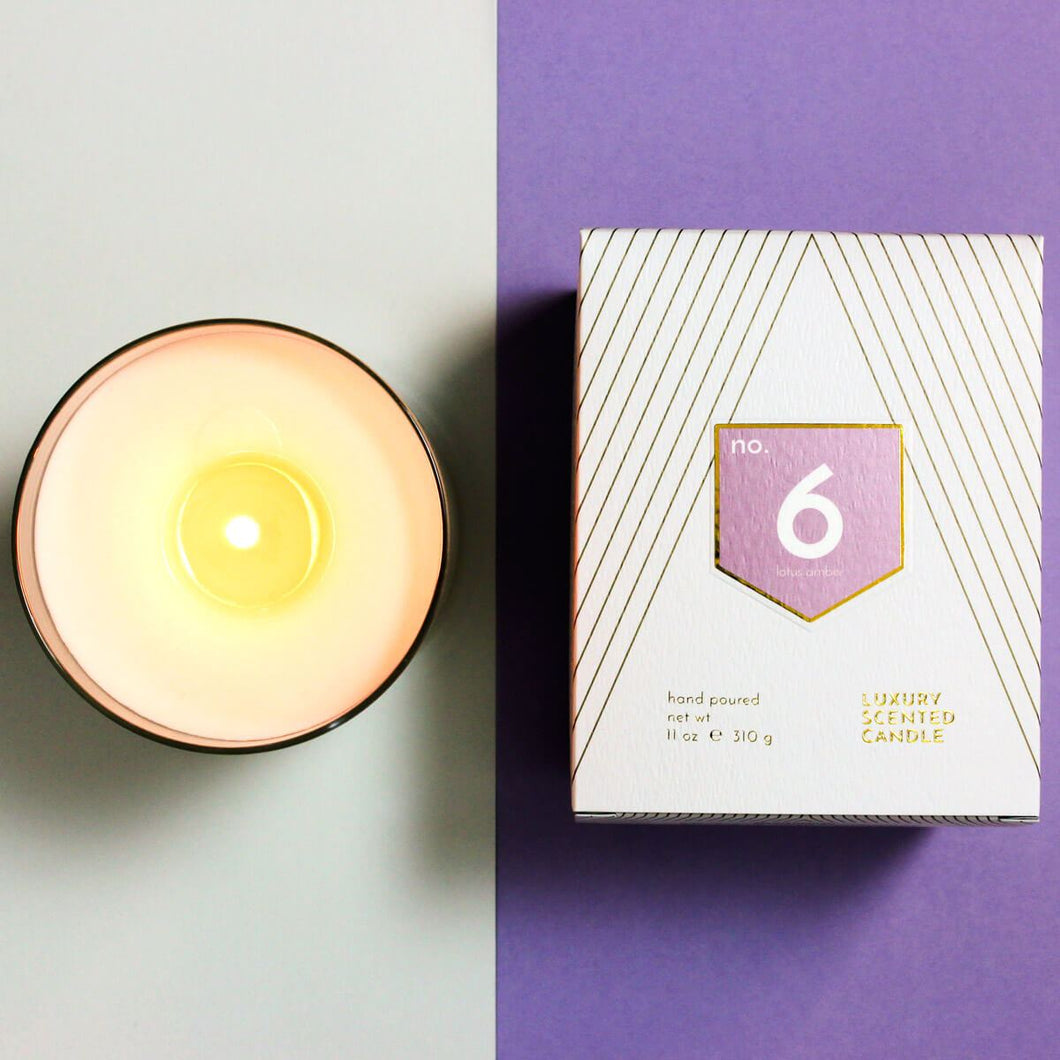 No. 6 Lotus Amber Scented Soy Candle