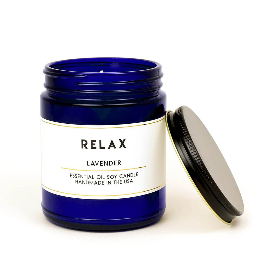 Relax Lavender Essential Oil Aromatherapy Candle